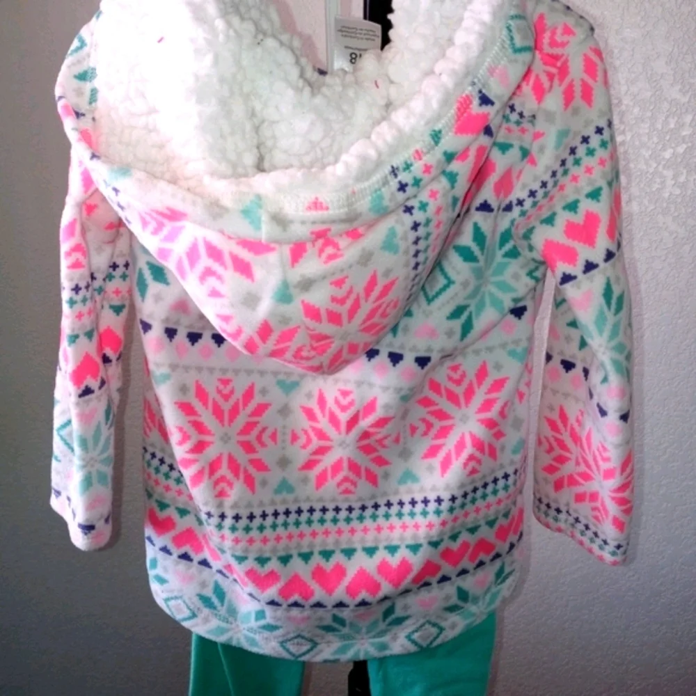 2 Piece Carter's Snowflake Hoodie Sweater Set with Pants Size 18 Months